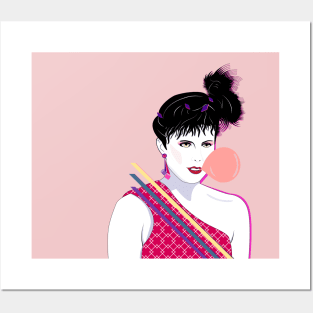 Bubble Gum Girl  80s Patrick Nagel Posters and Art